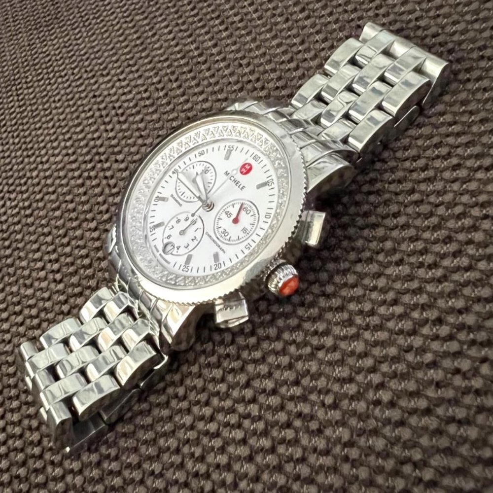 COPY - Michele Sport Sail Diamond Stainless Steel Watch Bracelet, 38 mm